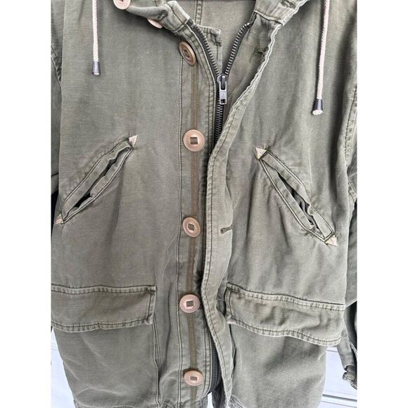 Free People Joshua Tree Utility Jacket Oversized Cargo Army Military XS - Picture 9 of 12